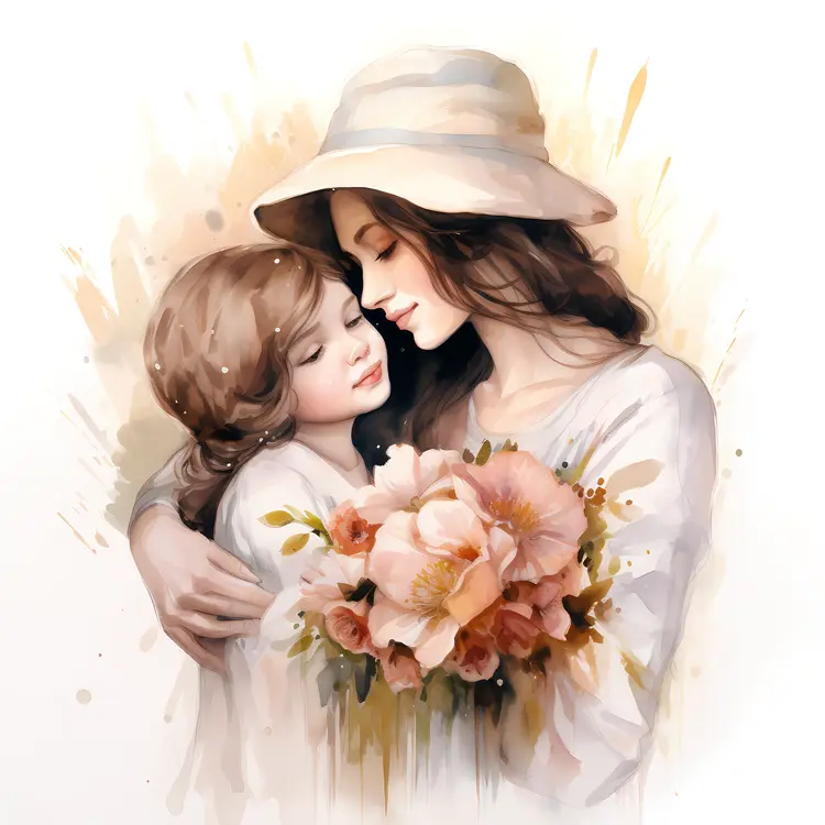 Mother and Child with Flowers