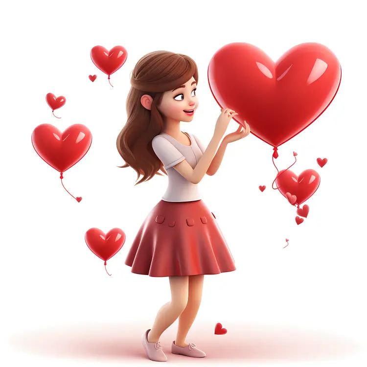 Person Holding a Heart Balloon