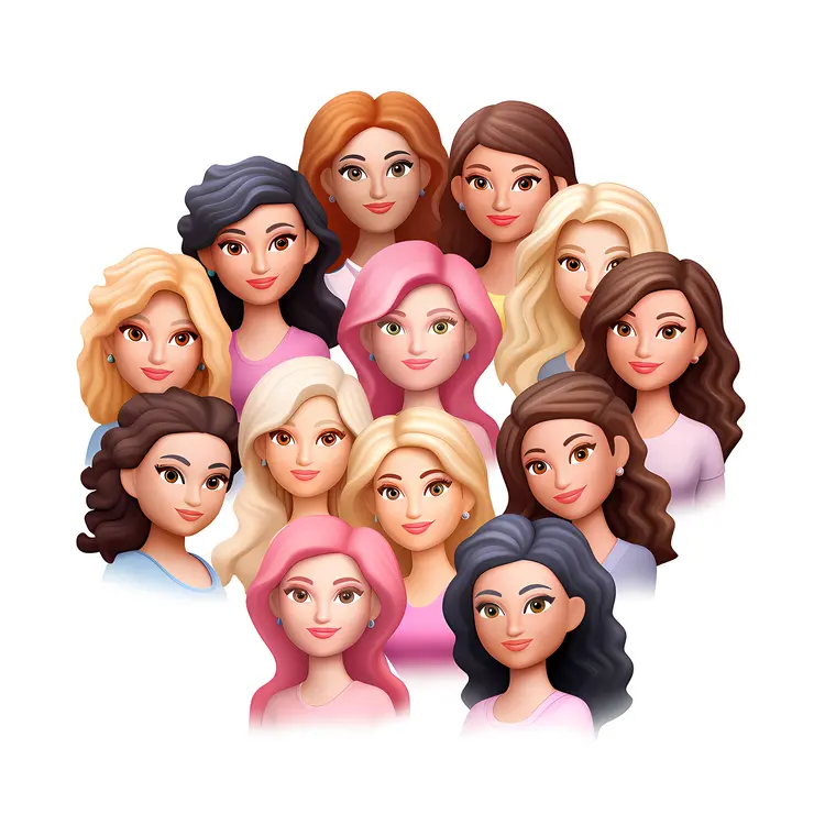 Group of Diverse Female Avatars