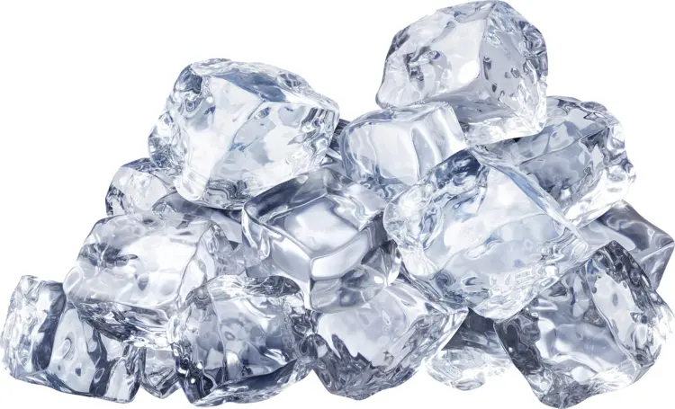 Pile of Transparent Ice Cubes