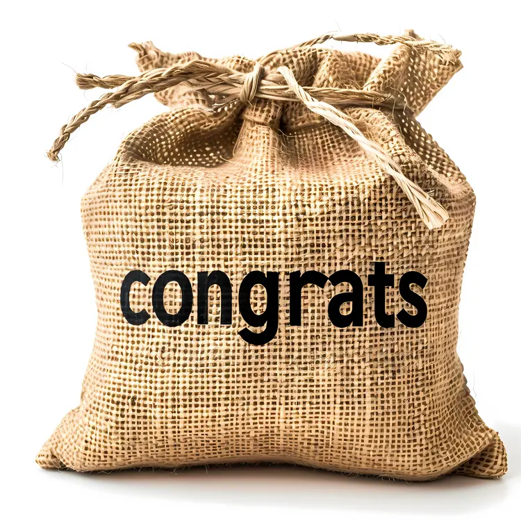 Congrats Burlap Bag