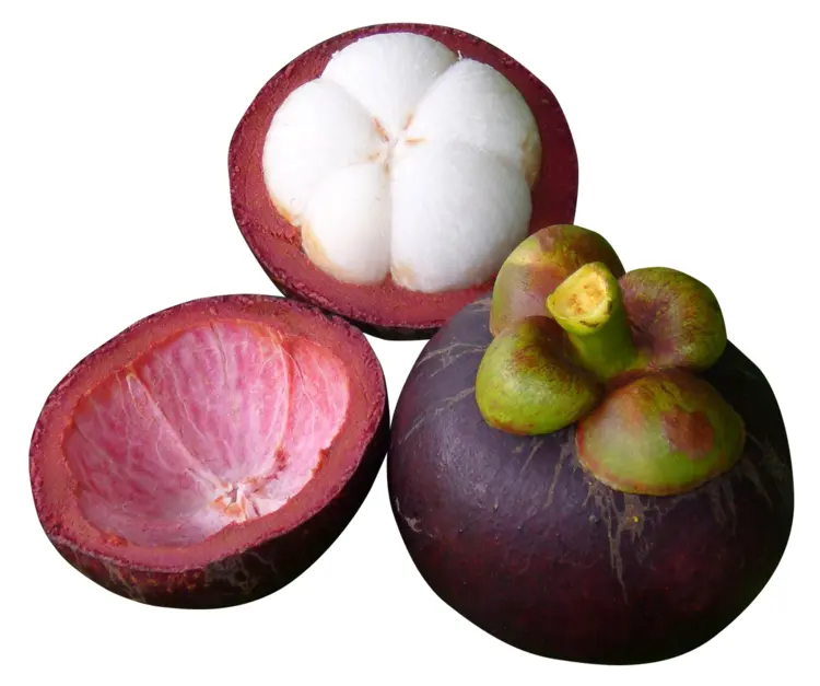 Opened and Whole Mangosteen Fruits