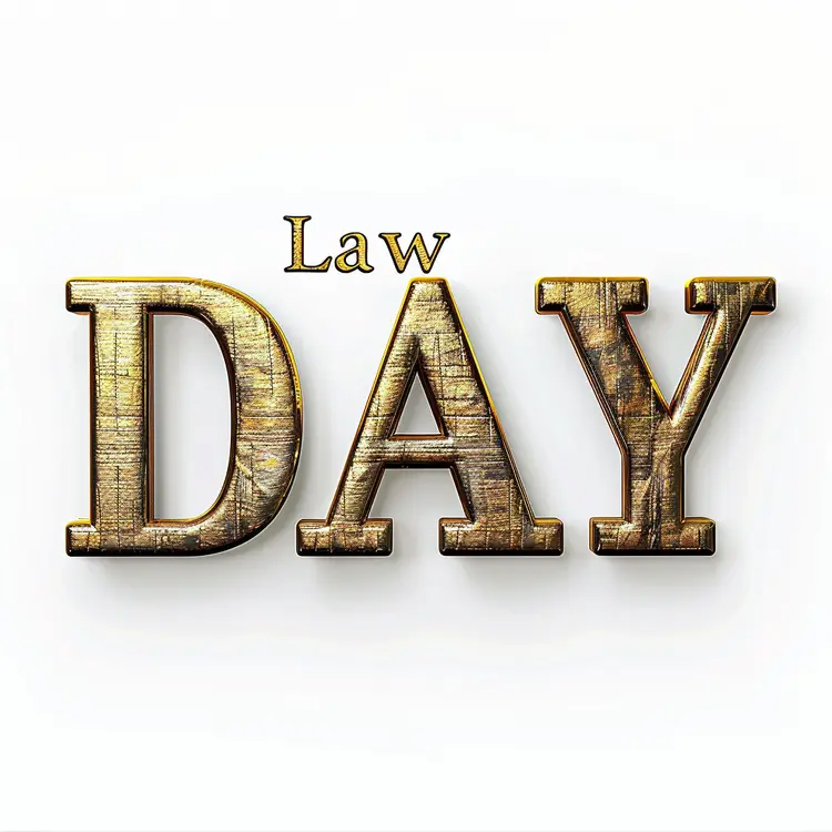 Law Day Text in Gold