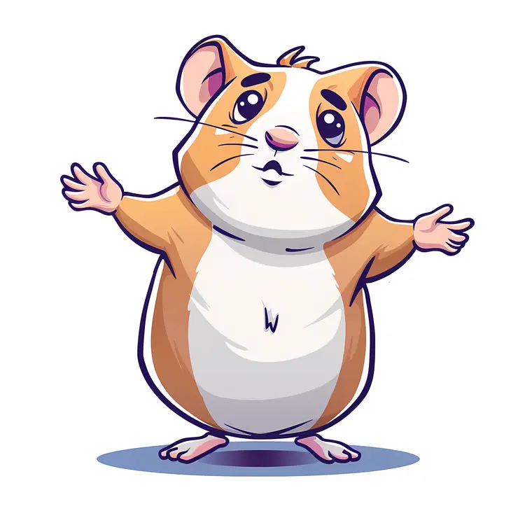 Cute Cartoon Hamster with Open Arms