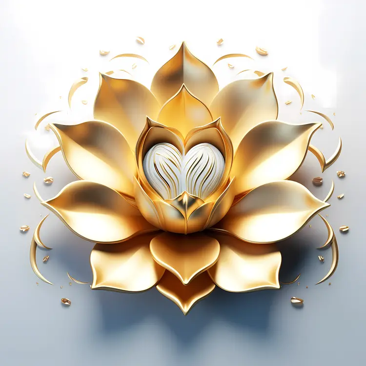 Elegant Golden Lotus Flower