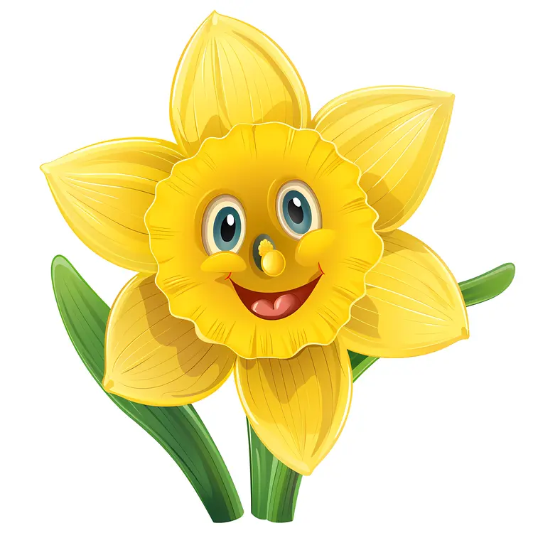 Smiling Yellow Flower Cartoon