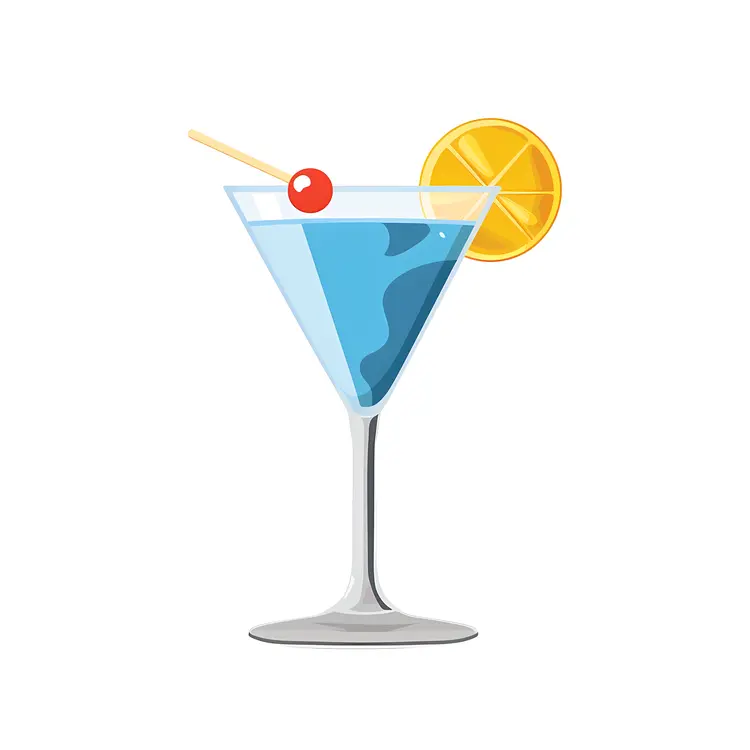 Blue Cocktail with Orange Slice