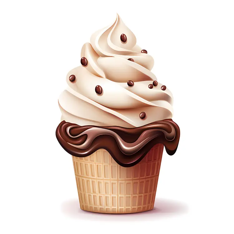 Chocolate Topped Ice Cream Cone