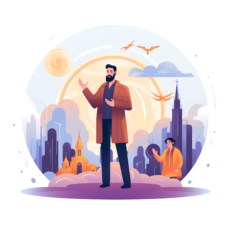 Man Standing in Modern Cityscape