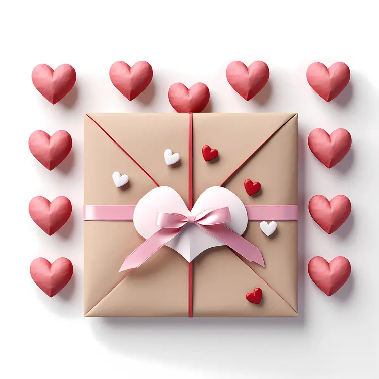 Heart Decorated Gift for Valentine's Day