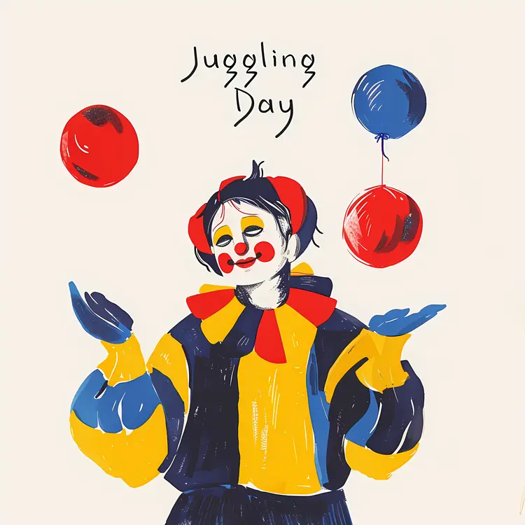Colorful Clown for Juggling Day