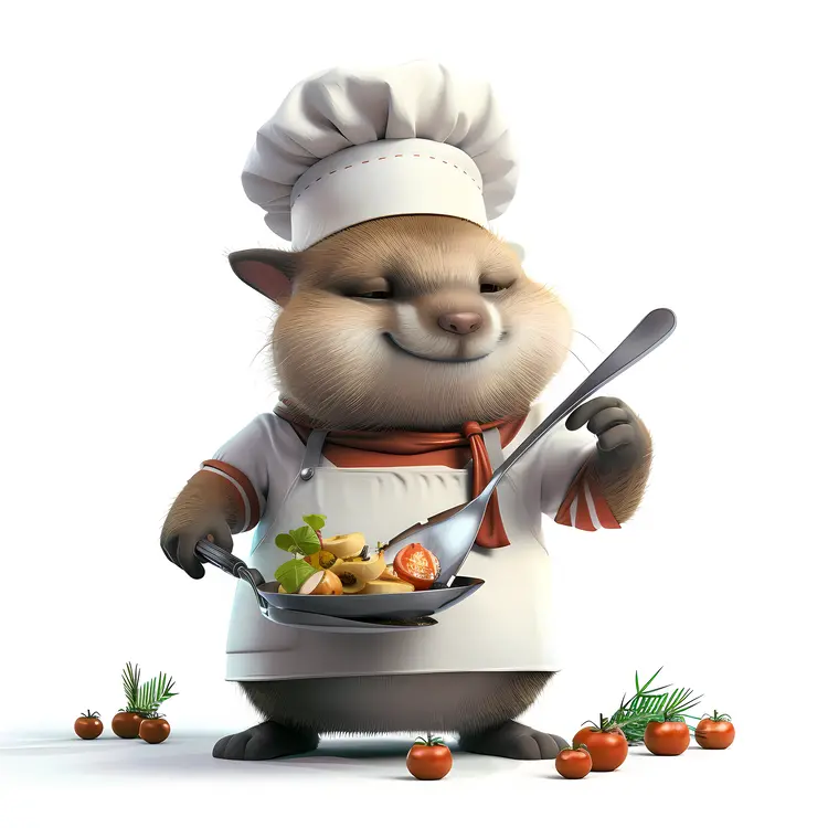 Cute Chef Cat Cooking