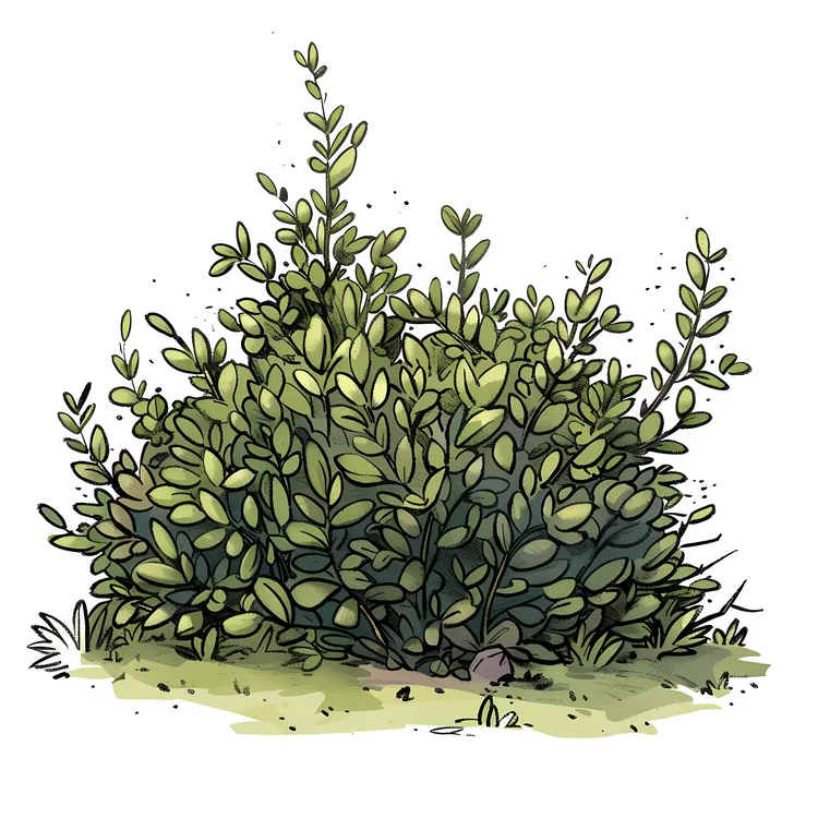 Green Bush with Sparse Leaves