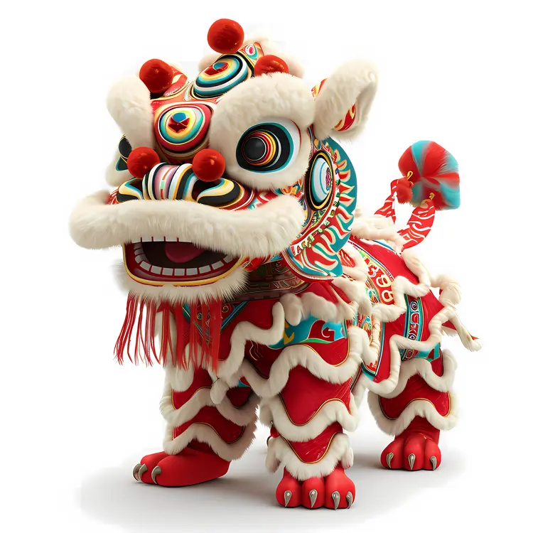 Colorful Lion Dance Costume for Chinese New Year