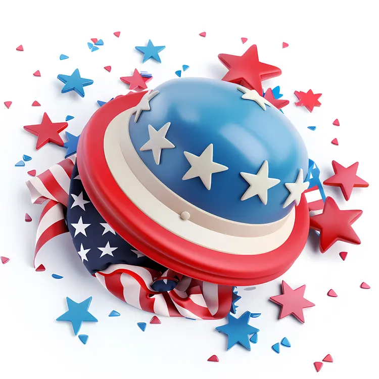 Patriotic Helmet with Stars