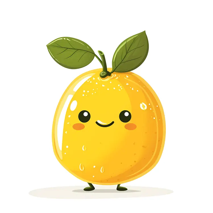 Happy Lemon with Leaf