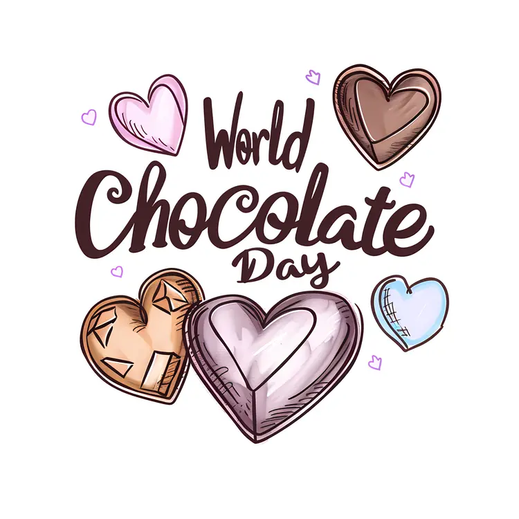 Celebration of World Chocolate Day with Heart-shaped Chocolates
