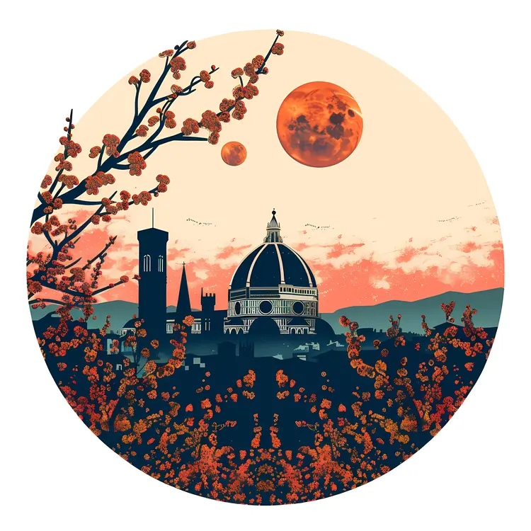 Cityscape with Moon
