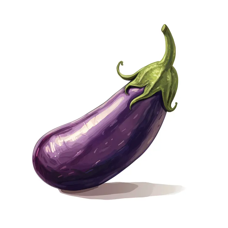 Purple Eggplant with Green Stem