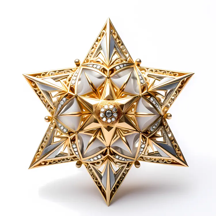 Golden Geometric Star Art