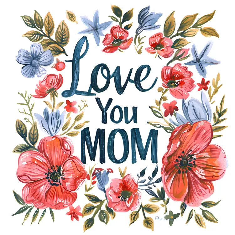 Love You Mom Floral Card