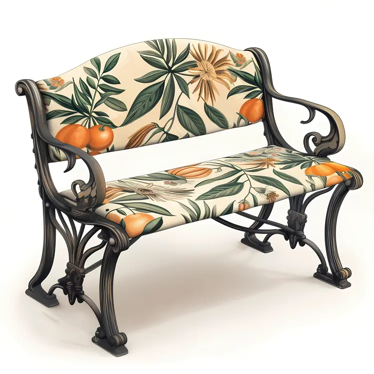 Floral Patterned Bench