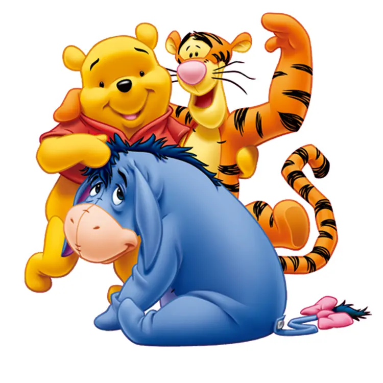 Yellow Bear, Orange Tiger, and Blue Donkey