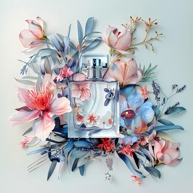 Decorative Perfume Bottle with Flowers