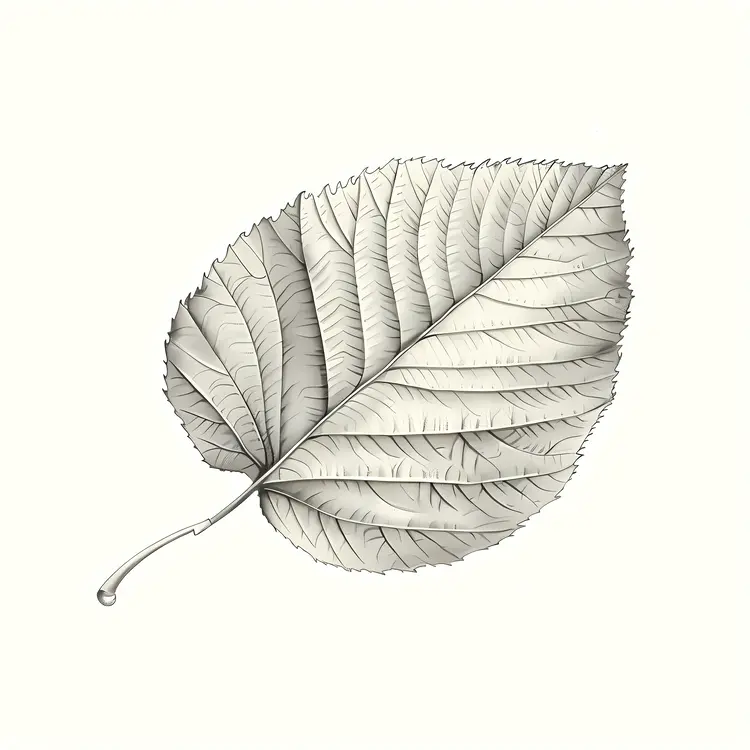 Black and White Leaf Illustration