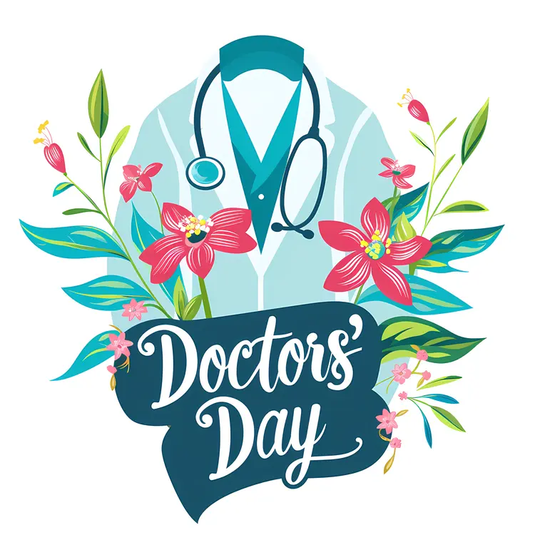 Floral and Medical Illustration for Doctor's Day