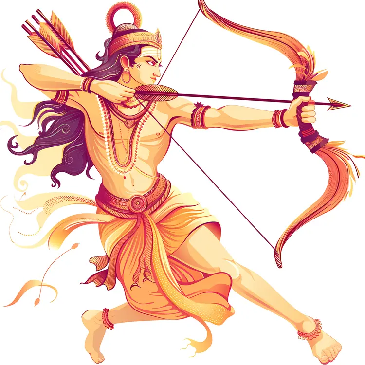 Mythical Archer with Bow and Arrow