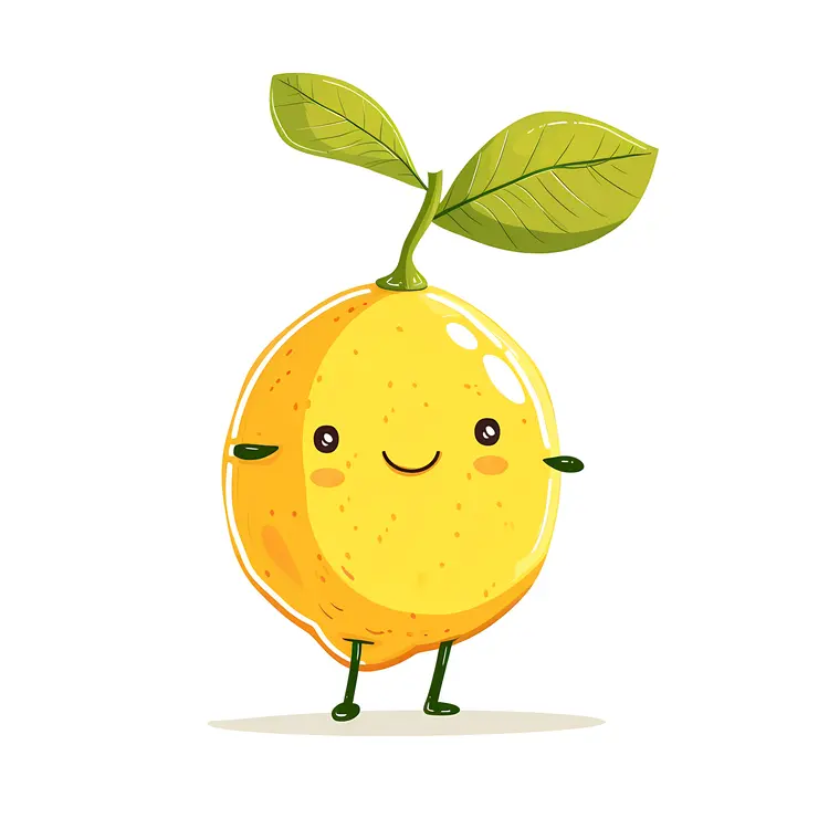 Happy Lemon with Leaf