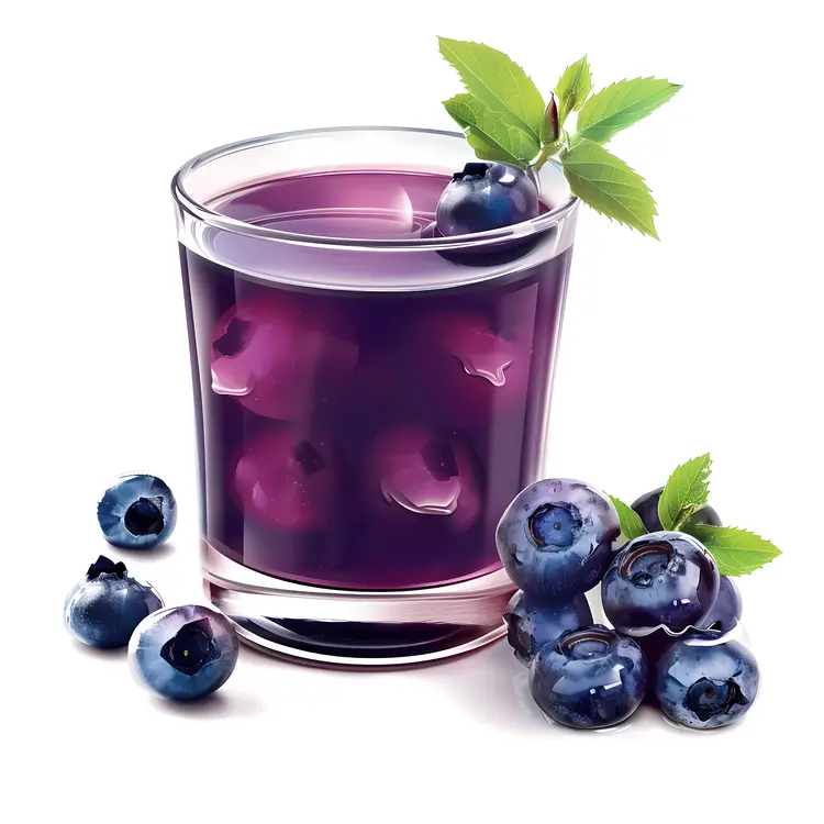 Refreshing Blueberry Juice with Berries