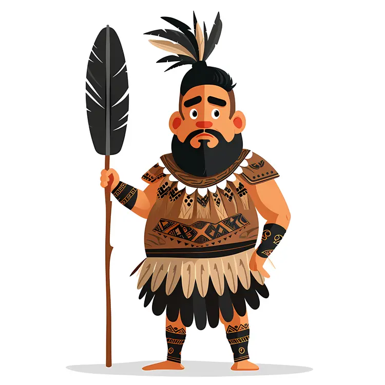 Tattooed Man with Feather