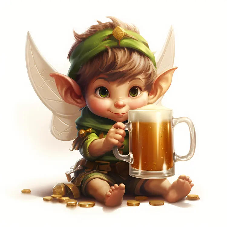 Cute Fairy with Beer Mug