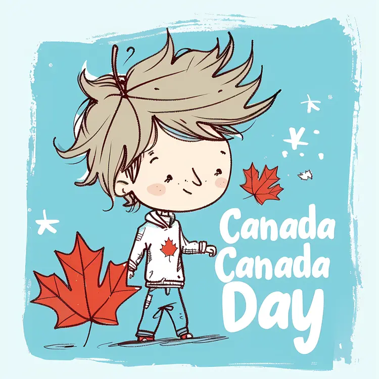 Canada Day Cartoon Illustration