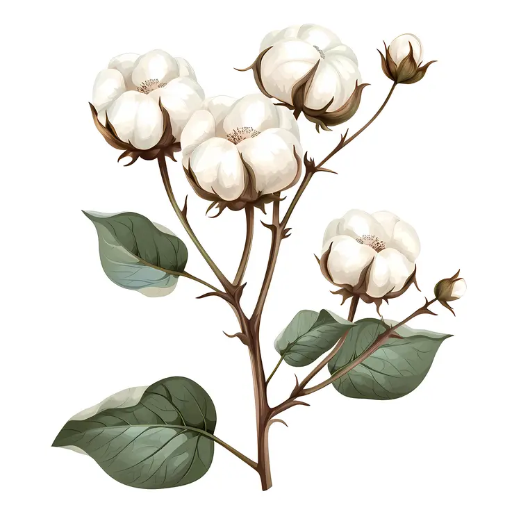 Cotton Plant Illustration