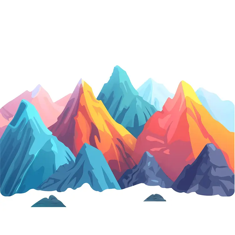 Vibrant Mountain Range Illustration