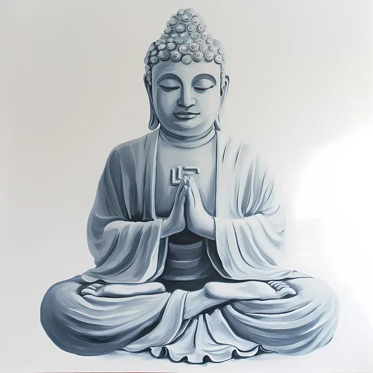 Buddha Illustration in Prayer Pose