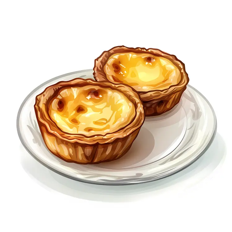Custard Tarts on Plate