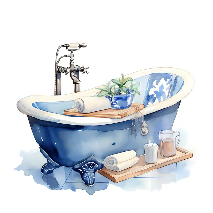 Bathtub with Toiletries and Candles