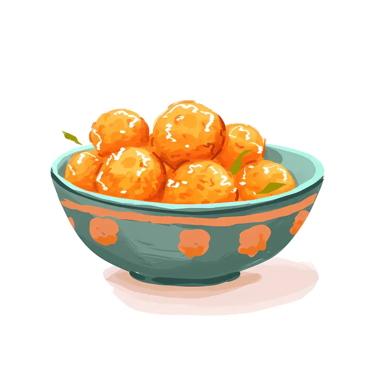 Orange Balls Stacked in Bowl