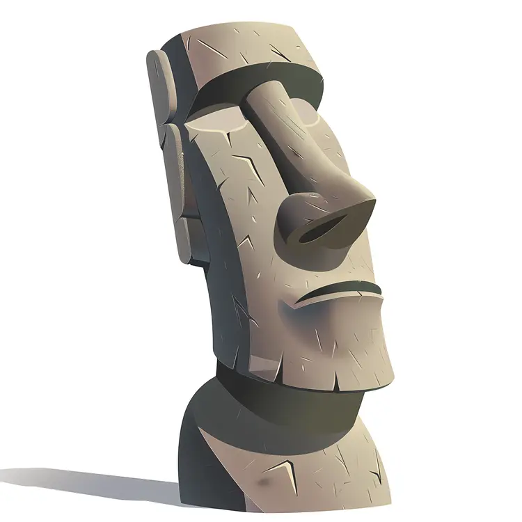 Gray Moai Statue Illustration