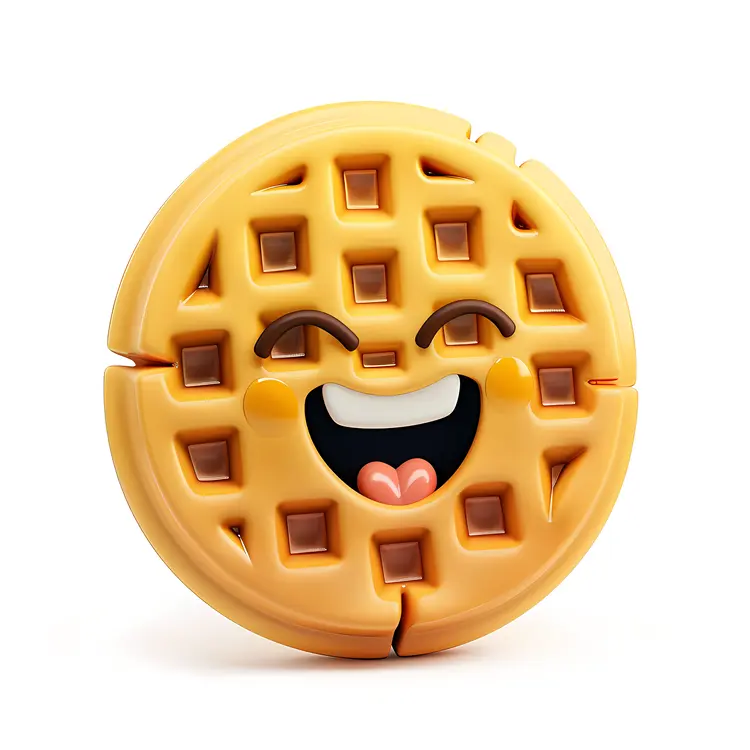 Smiling Cartoon Waffle