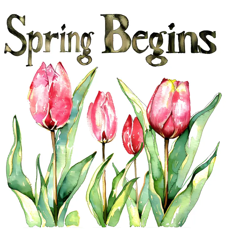 Pink Tulips in Spring