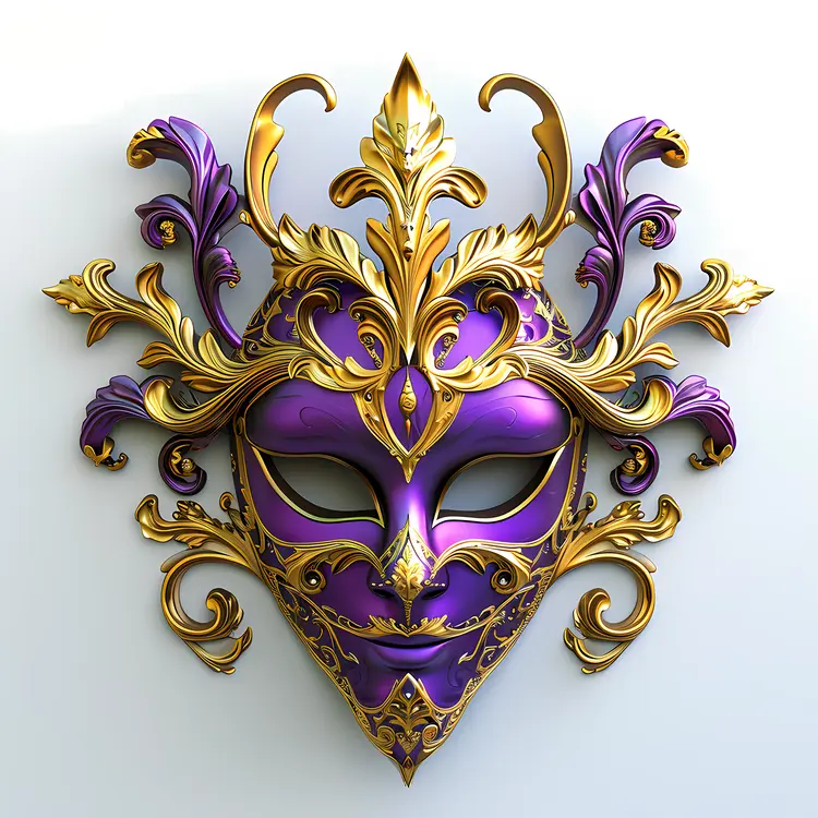 Purple and Gold Ornate Venetian Mask