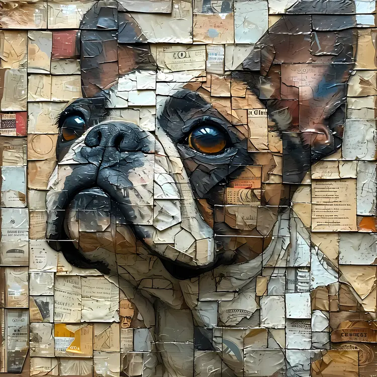 Mosaic French Bulldog Art