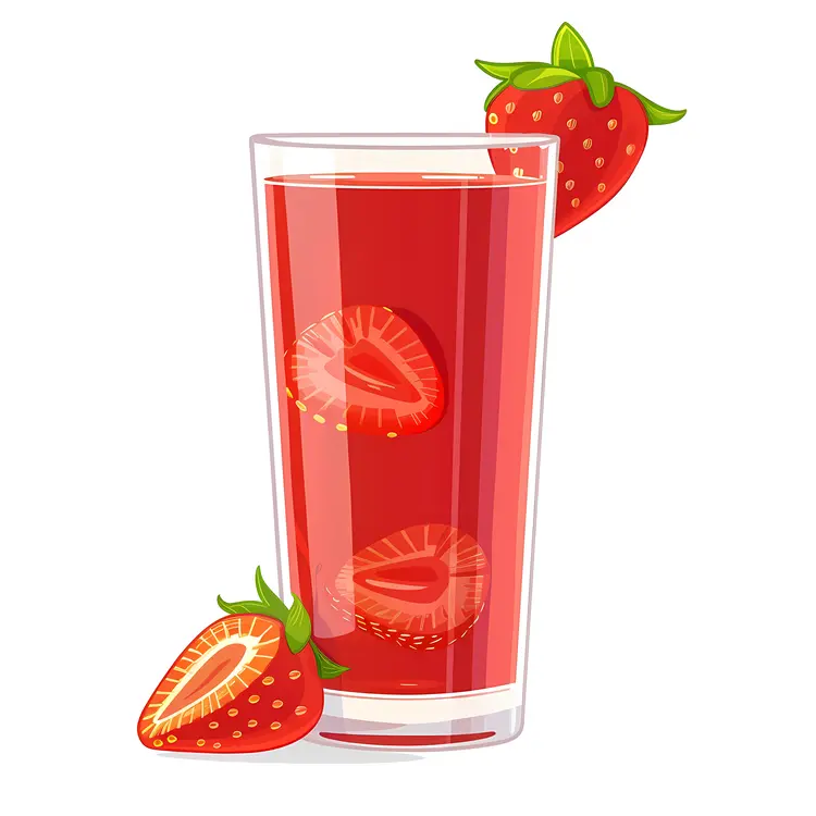 Strawberry Juice with Strawberry Slices