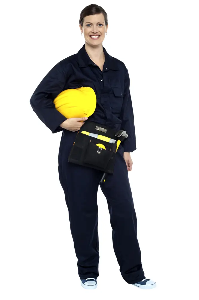 Woman in Work Uniform with Tools