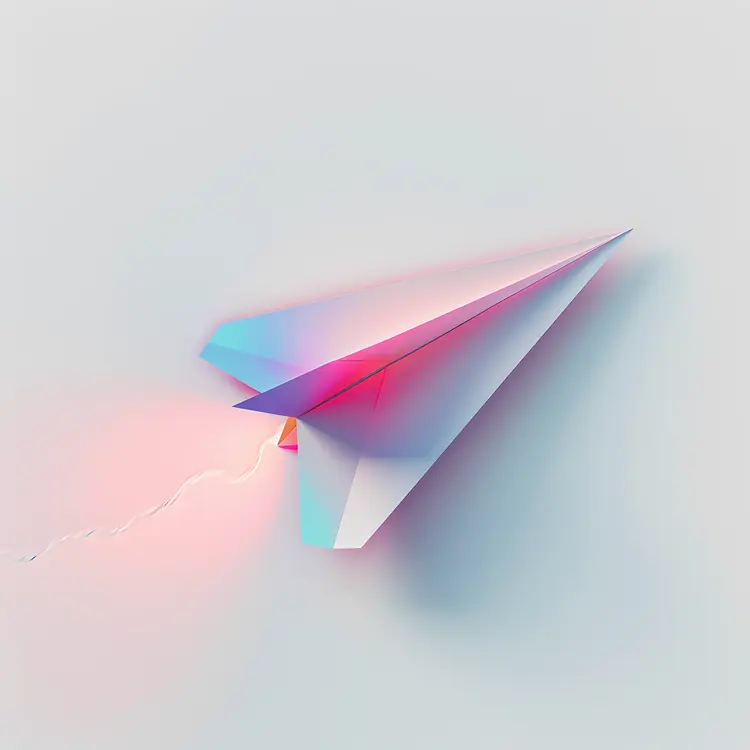Colorful Gradient Paper Airplane